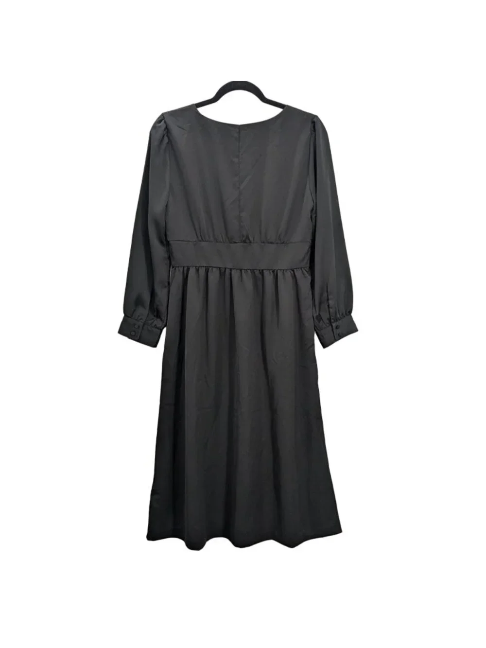 J Crew Satin Button Front Midi Dress Corpcore Old Money Long Puff Sleeve Size 6